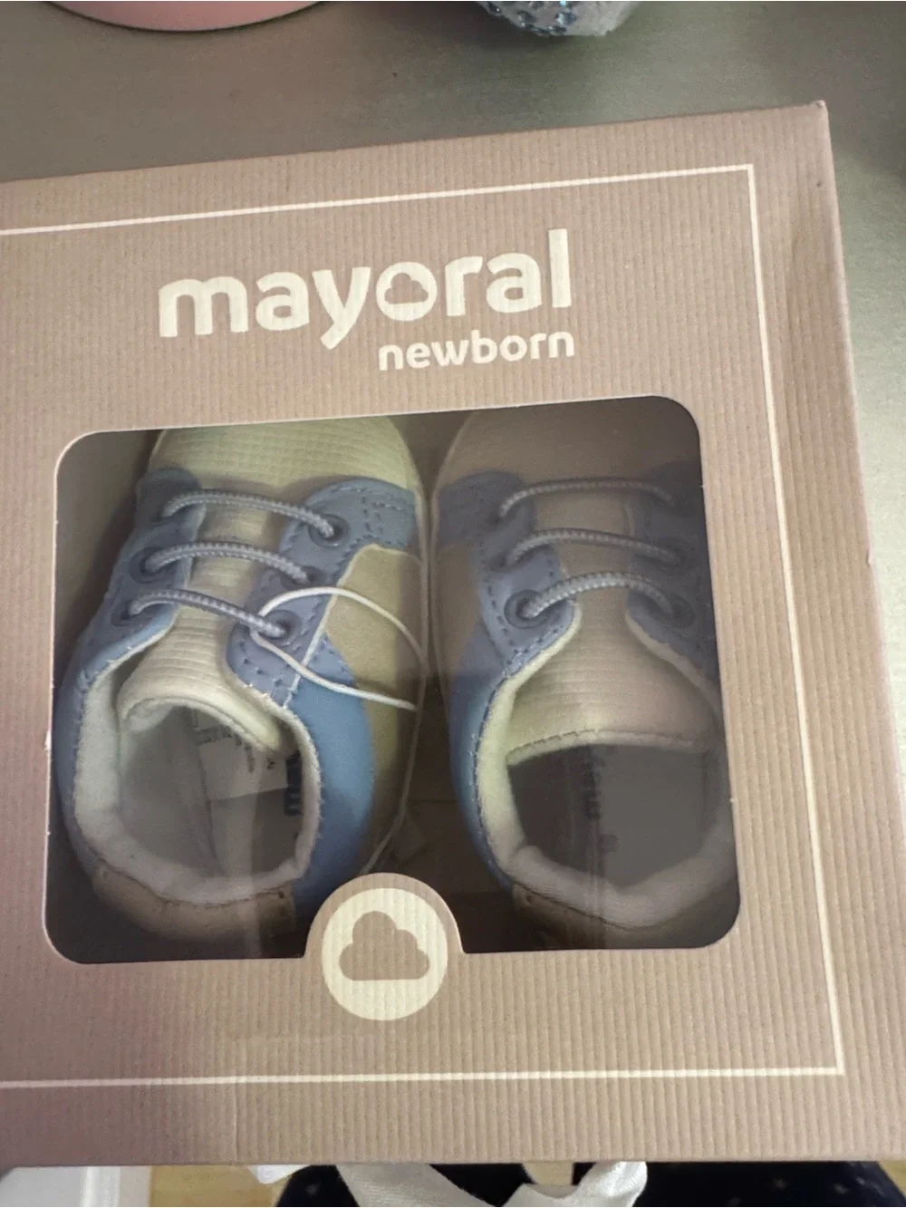 Mayoral Light Blue and Cream Baby Walker Shoes